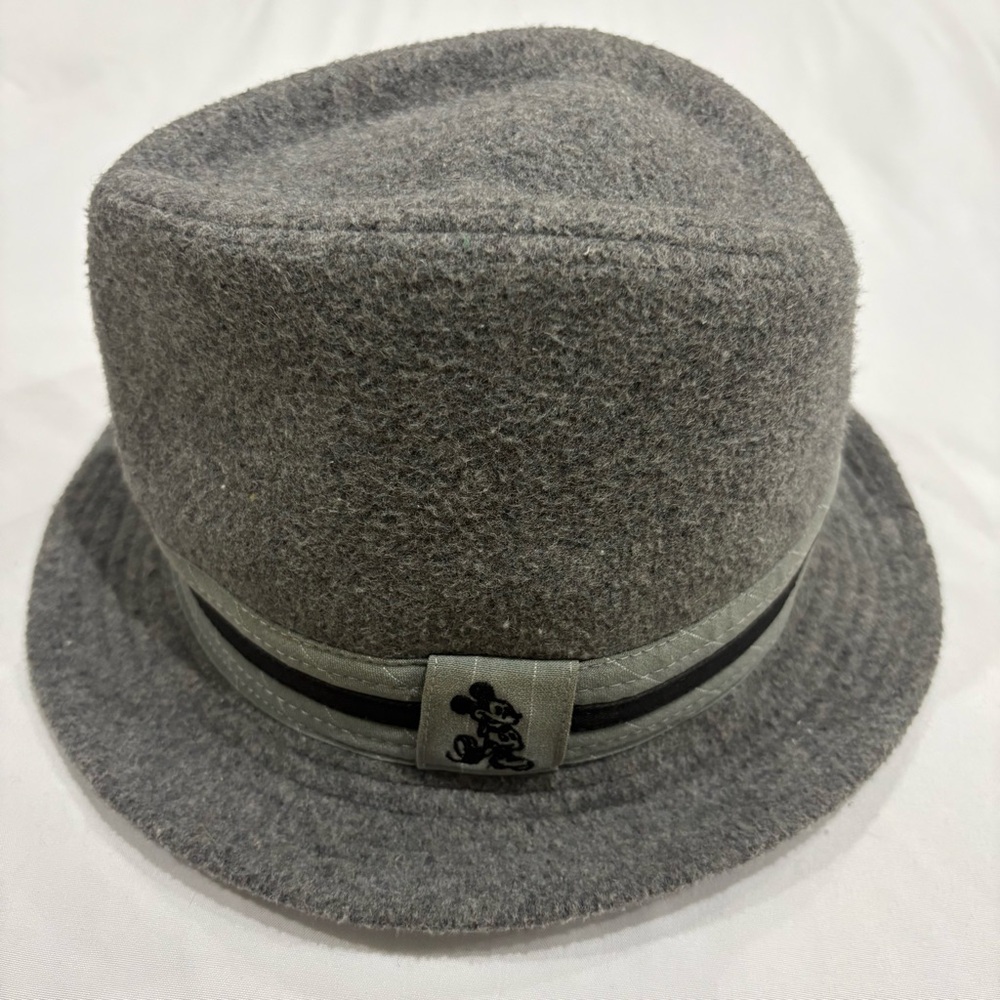 Disneyland Mickey Mouse Wool Felt Gray Fedora Hat Adult